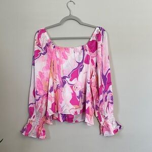 Elegant Pink and Purple Women's Blouse